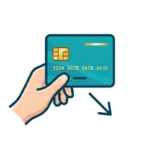 ご利用ガイドのお支払い方法を示すクレジットカードを持つ手の線画アイコン